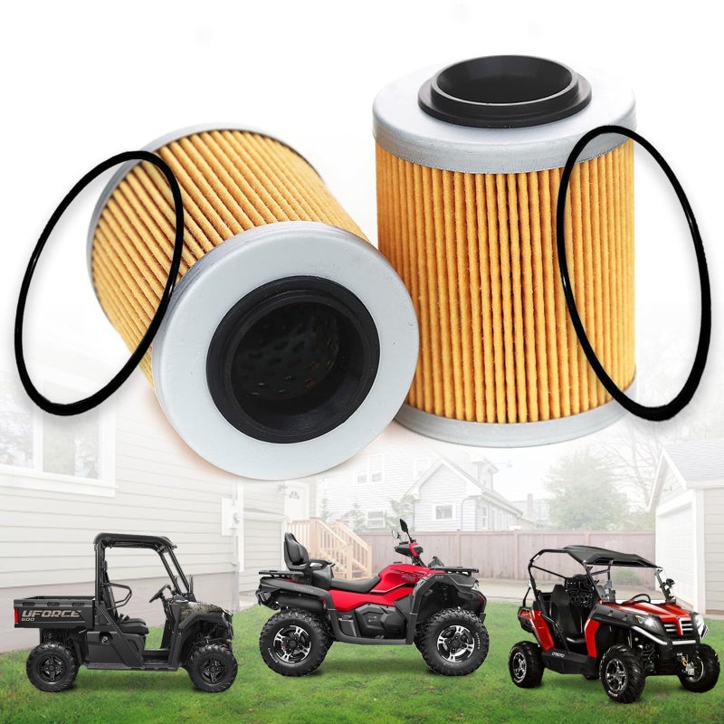 Chikia 2PCS CFMOTO Oil Filter with O-rings Compatible with cfmoto Cforce Zforce Uforce 400 500 600 800 900 950 1000 0800-011300 - Image 1